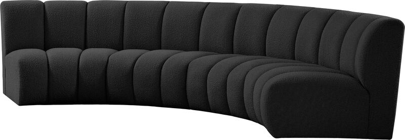 Meridian Furniture Infinity Black Boucle Fabric 4pc. Modular Sectional image number 2