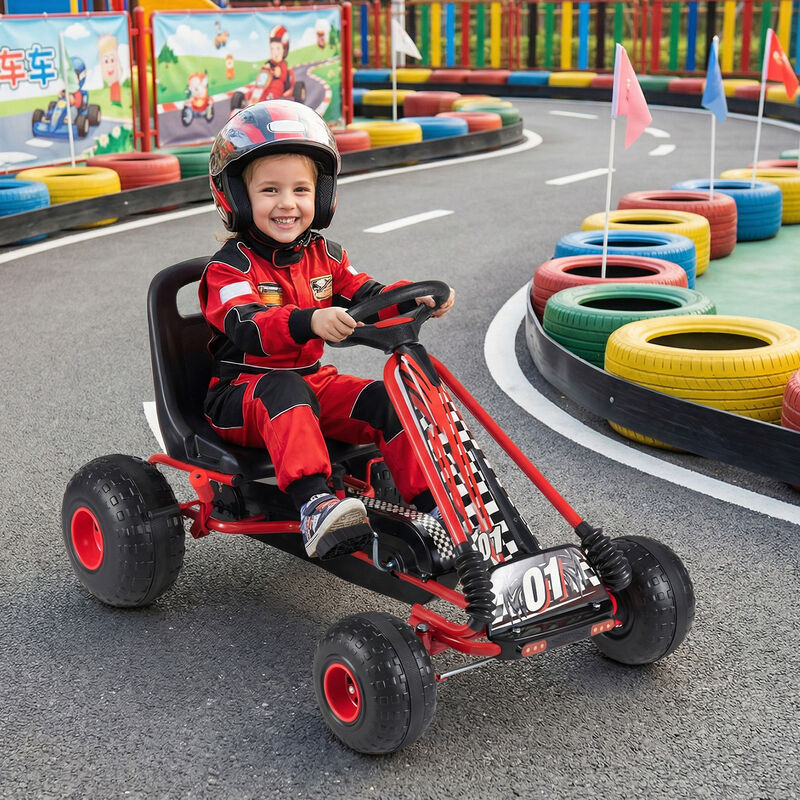 4 Wheel Pedal Go Kart for Kids with Adjustable Seat and All Terrain Wheels image number 1