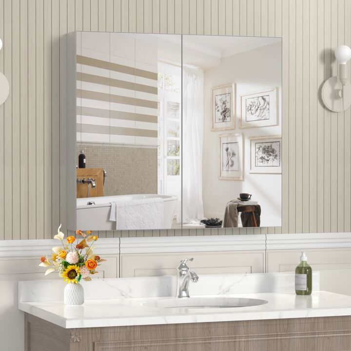 ELEMENT ACE Wall Mounted Medicine Cabinet with Adjustable Storage Shelves and Mirror Surface Mount Design