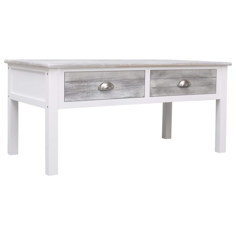 vidaXL Coffee Table Gray 39.4"x19.7"x17.7" Wood image number 2