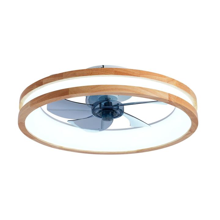 ELEMENT ACE Flush Mount Ceiling Fan with Dimmable LED Light Kit, 6 Speeds Quiet DC Motor, Reversible Rotation Multi-Function Remote Control for Home Use