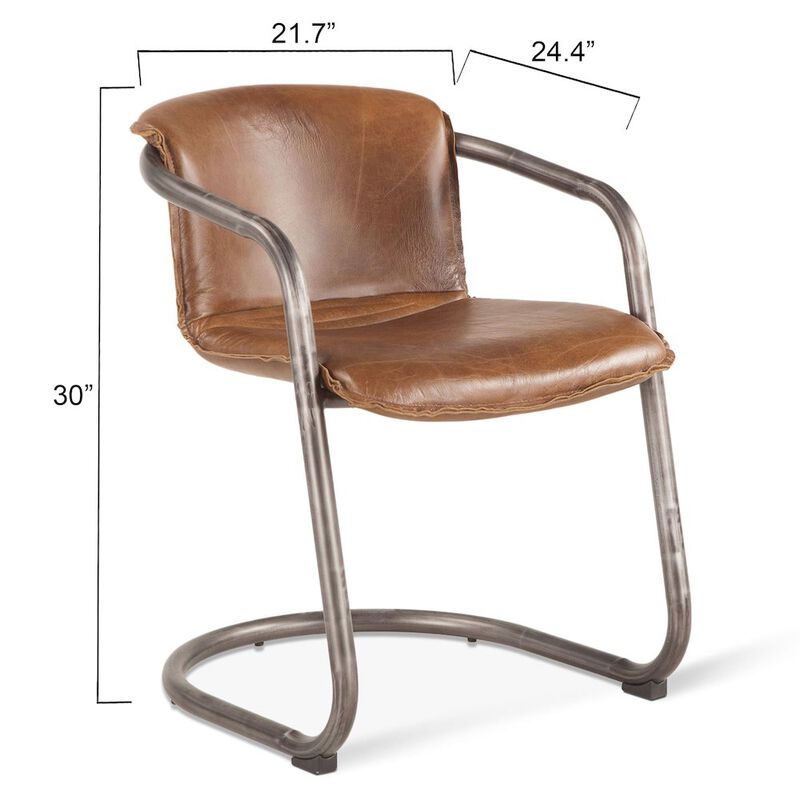 World Interiors Chiavari Leather Dining Chair in Chestnut