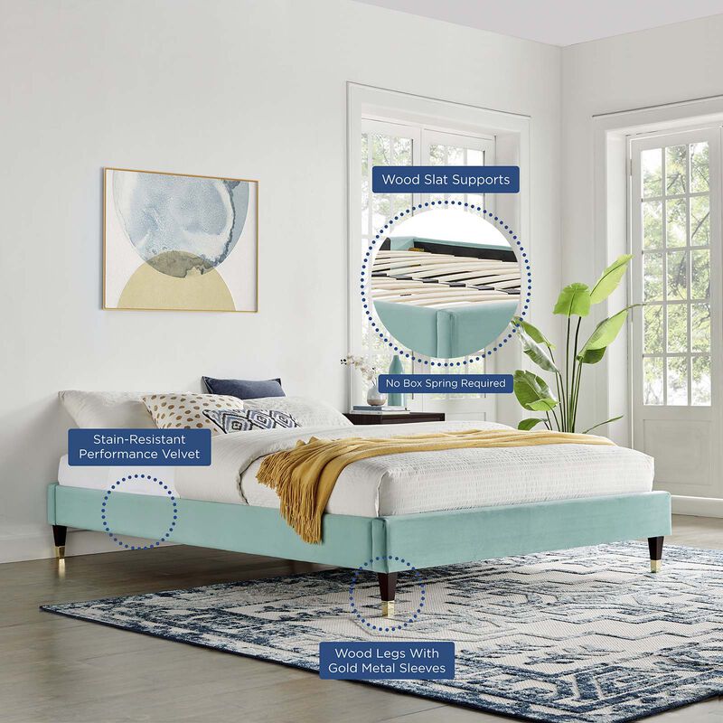 Modway - Harlow Full Performance Velvet Platform Bed Frame image number 5