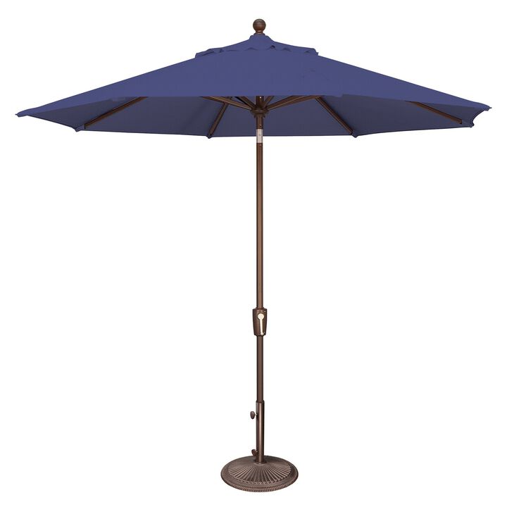 Mondawe 9FT Solefin Octagon Patio Umbrella with Push-Button Tilt, Bronze Frame