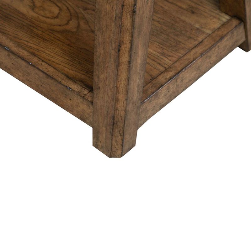 Liberty Furniture Carolina Park Octagonal End Table for Living Room - Amber Brown Oak image number 4