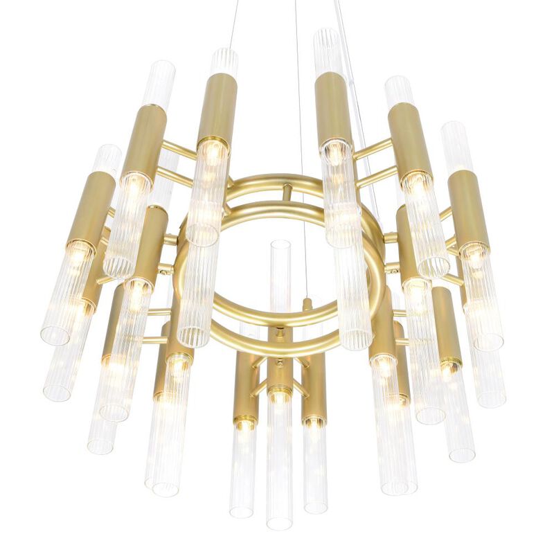 Orgue 42 Light Chandelier With Satin Gold Finish