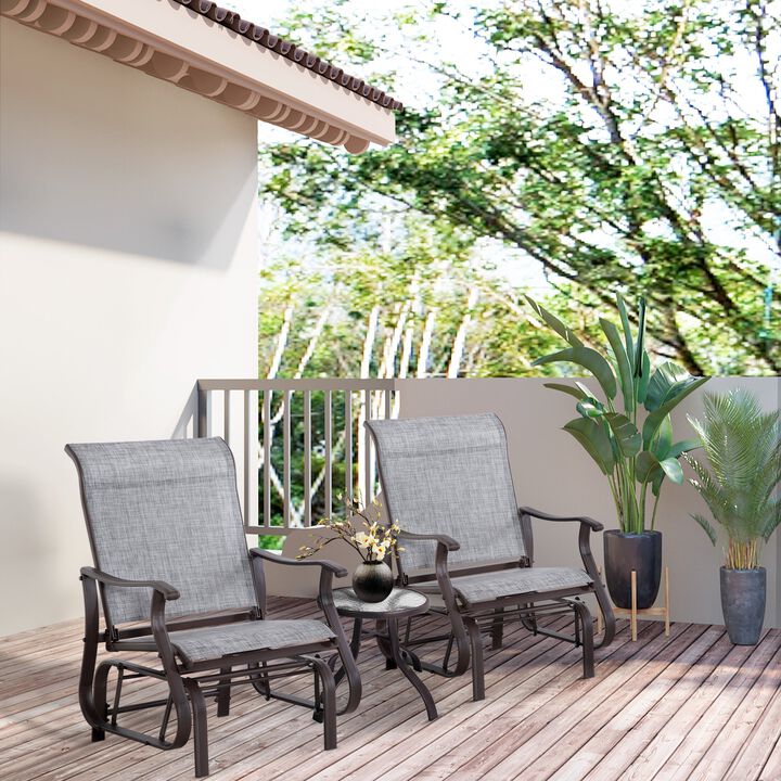 Outdoor Swing Glider Chair, Patio Mesh Rocking Chair with Steel Frame and Mesh Fabric