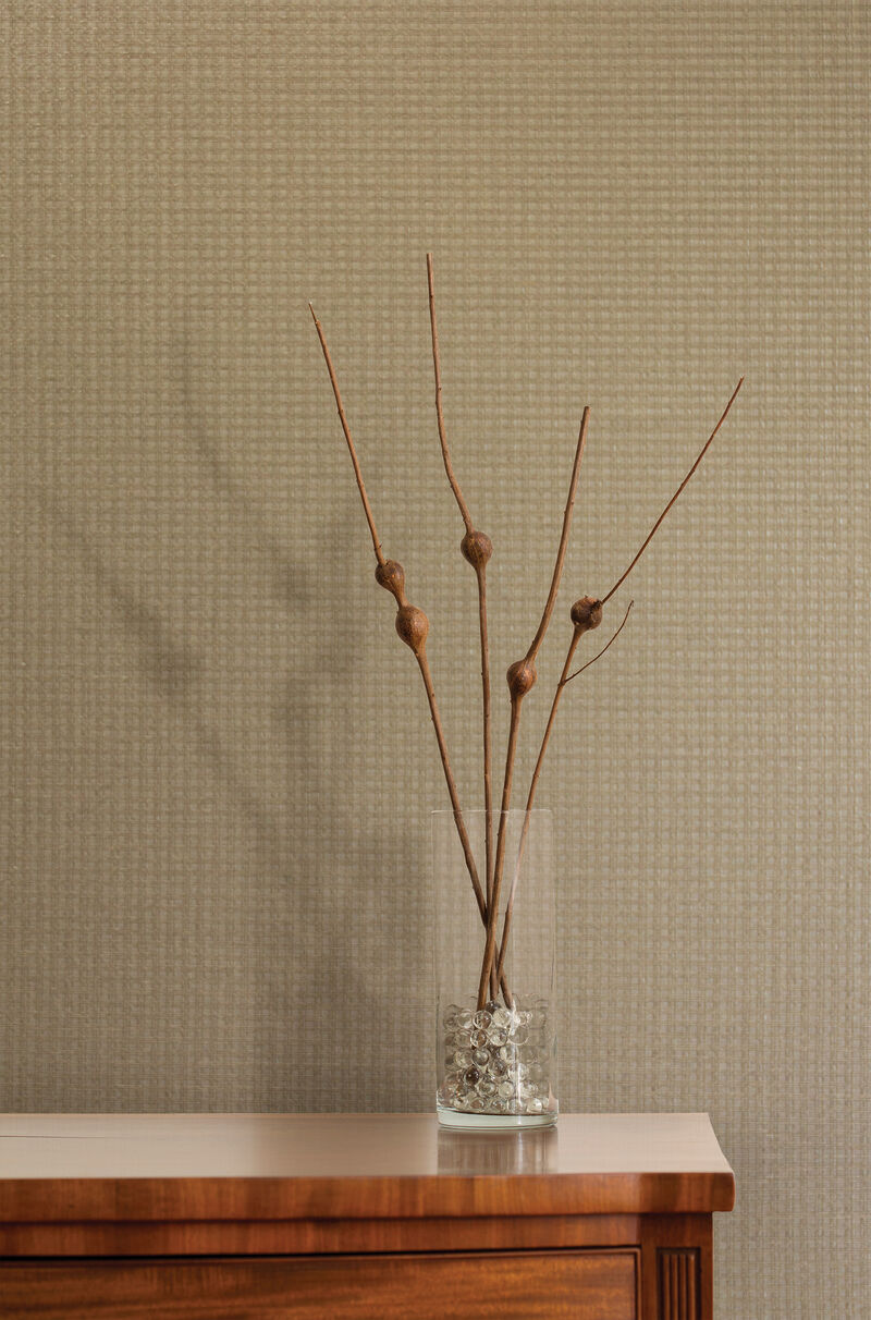Kori Khaki Grasscloth Wallpaper image number 1