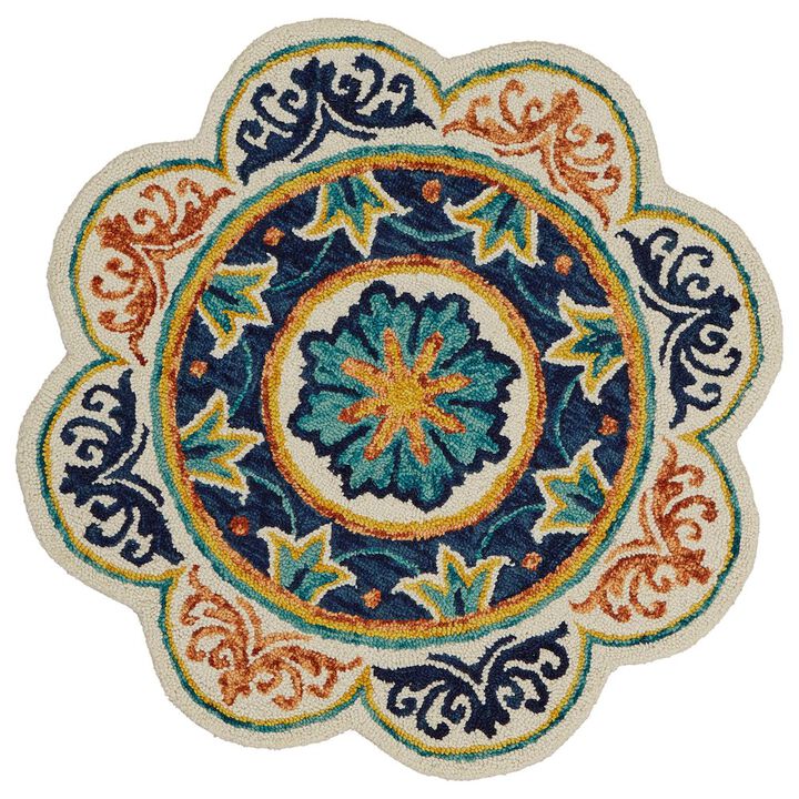 LR Home Dazzle Wool Area Rug Indoor