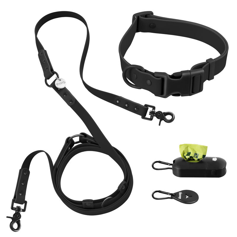 Luna Adjustable 6-in-1 Waterproof Hands-Free Leash and Collar with LED Flashlight