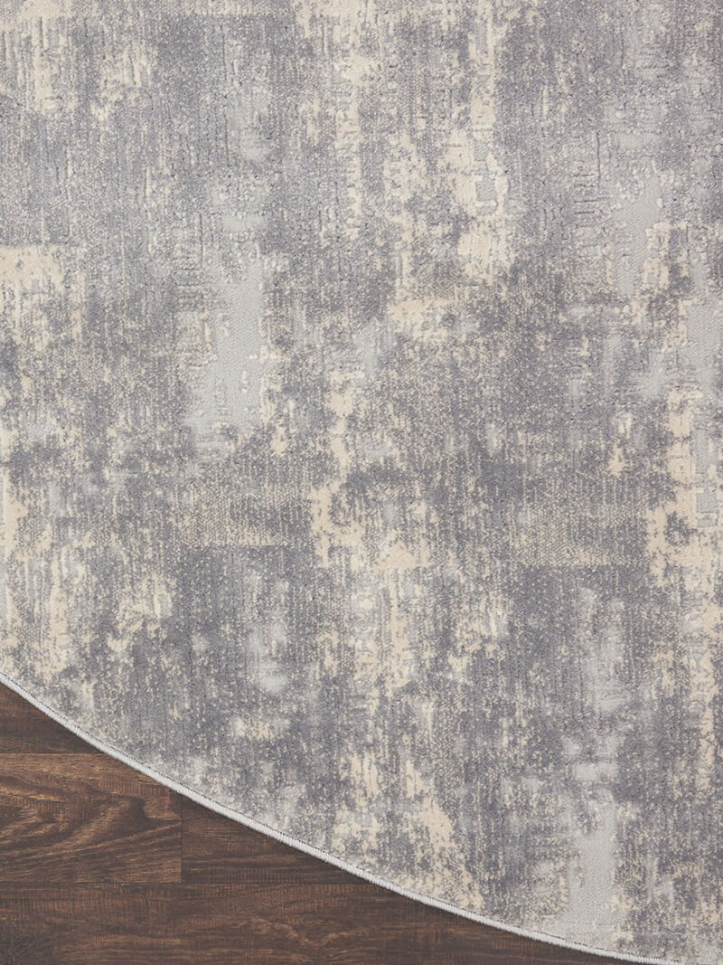 Rustic Textures RUS01 Ivory/Silver 5'3" x Round Rug