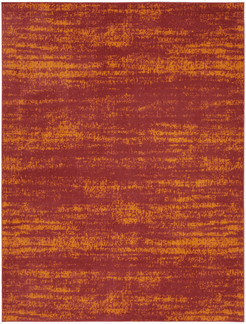 HomeRoots 9' X 12' Red And Orange Abstract Indoor Outdoor Area Rug image number 0