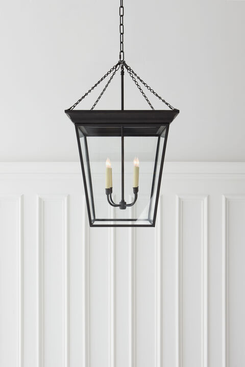Cornice Large Lantern in Blackened Rust