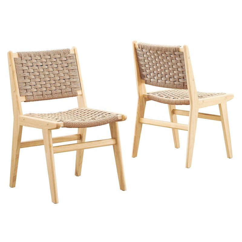 Saoirse Woven Rope Wood Dining Side Chair Set of 2 image number 0