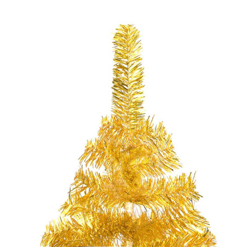 vidaXL Artificial Christmas Tree with LEDs&Stand Gold 70.9" PET