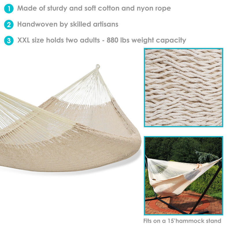Sunnydaze 2-Person Cotton and Nylon Woven Fabric Hammock