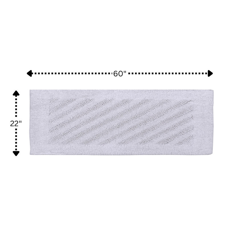 Knightsbridge Shooting Star 220 GSF Reversible Bath Rug 22 x 60 - White