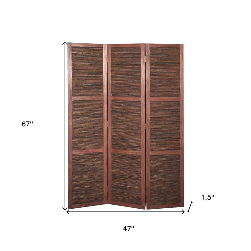 Durable Solid Wood Folding Three Panel Screen for Elegant Home and Office Décor