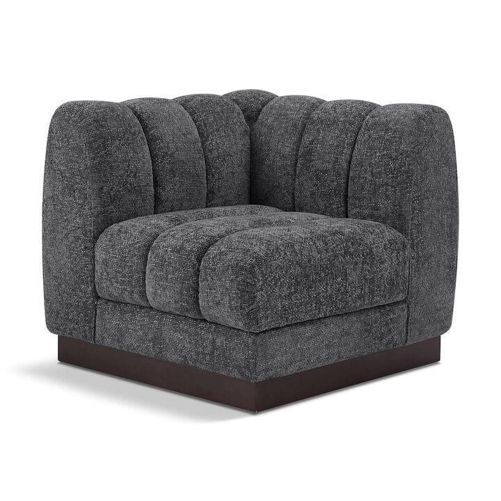 Meridian Furniture Quinn Grey Chenille Fabric Corner Chair