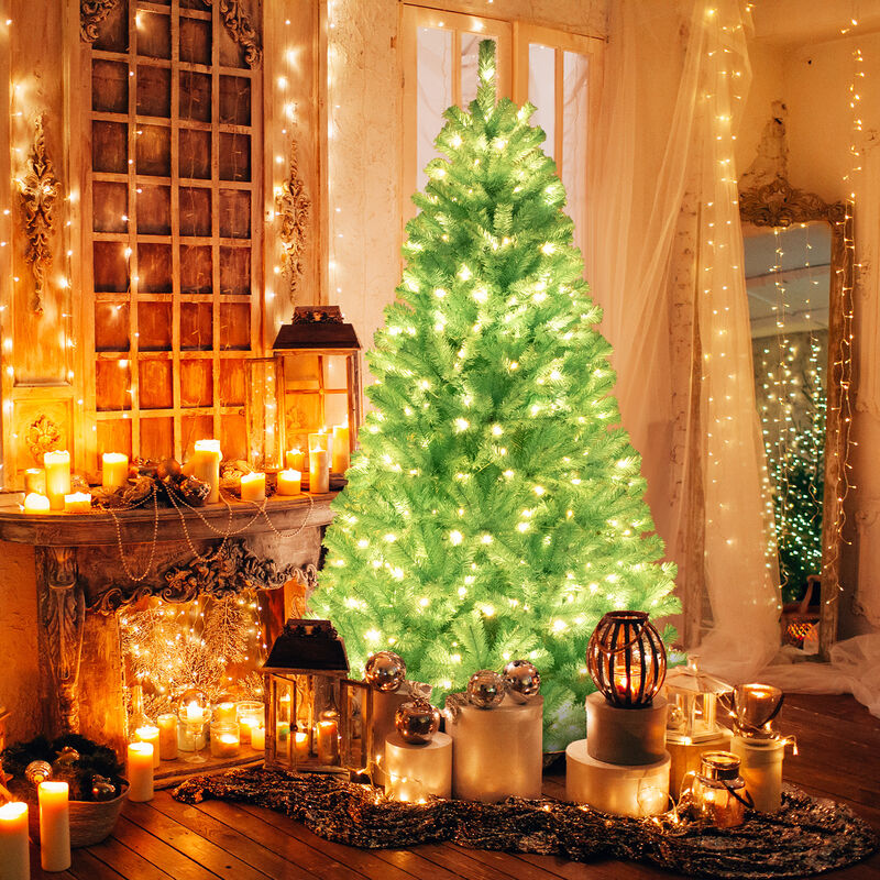 Artificial Christmas Tree with  LED Lights and Foldable Metal Stand