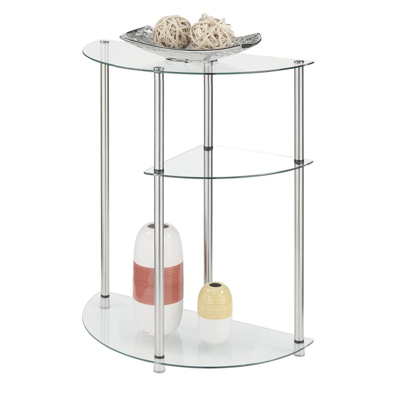 Convenience Concepts Designs2Go Classic Glass 3 Tier Display Entryway Table, Glass