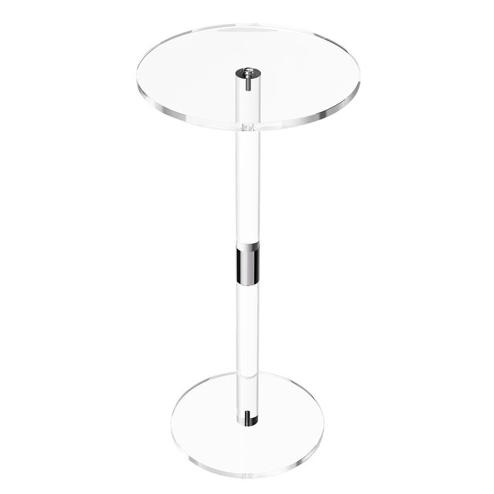Modern Acrylic End Table Round Top Clear Side Desk Stand