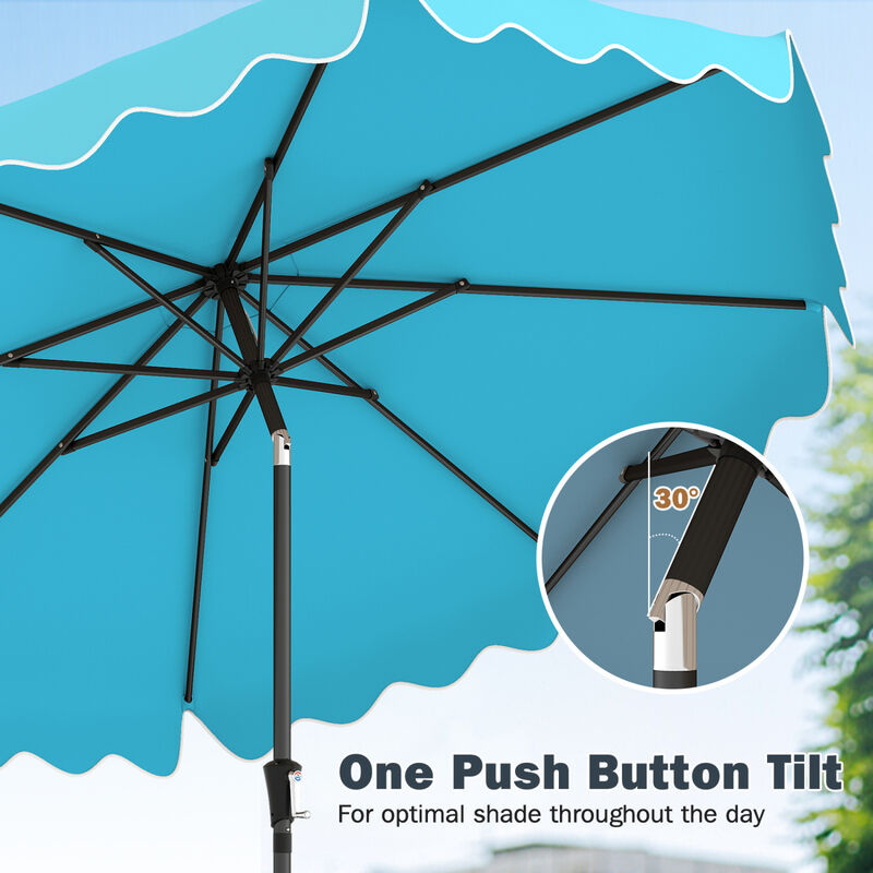 9 Feet Patio Umbrella with Weighted Base and Sandbags image number 5