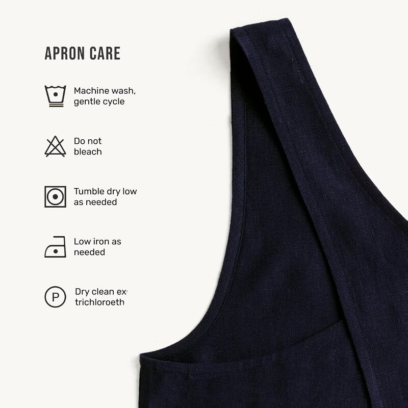 Solino Home 100% Pure Linen Apron - Linen Smock Apron image number 3