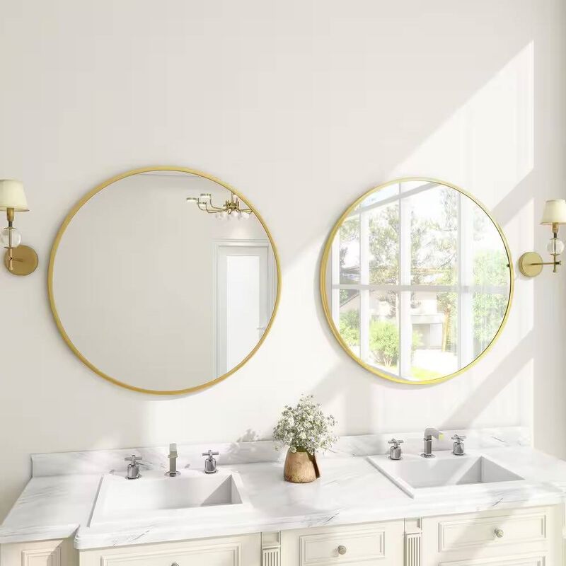 Round Bathroom Wall Mirror Circular Design for Vanity or Sink Area