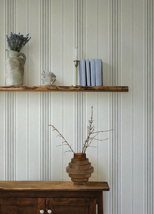 Calvados Grey Linen Stripe Wallpaper (Set of 2)