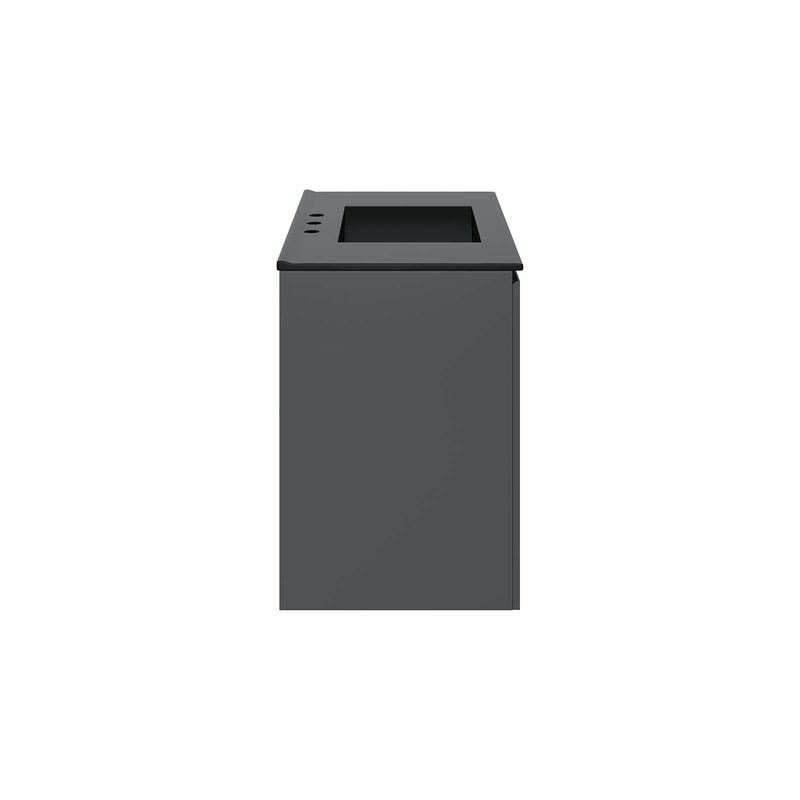 Modway Bryn 36" Modern Wood/Ceramic Wall-Mount Bathroom Vanity in Gray/Black image number 2