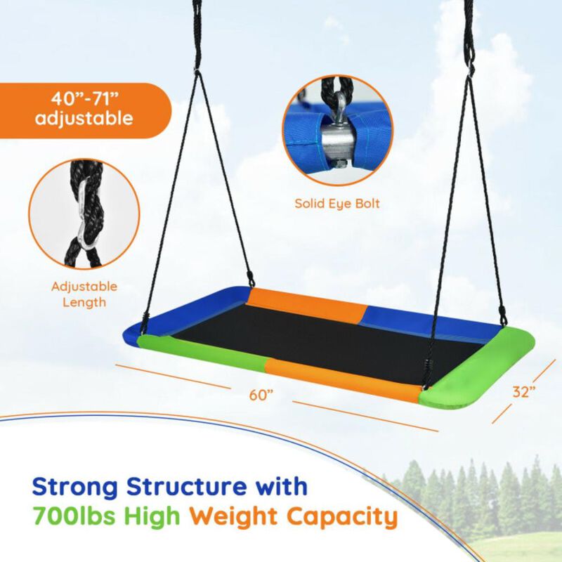 Hivvago Platform Tree Swing Outdoor with  2 Hanging Straps