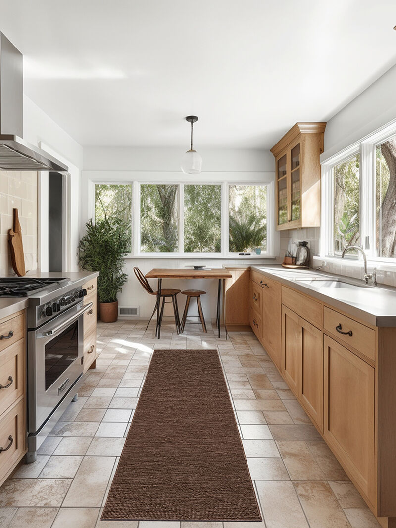 Washable Solutions WSL01 Mocha 2'2" x 8' Rug