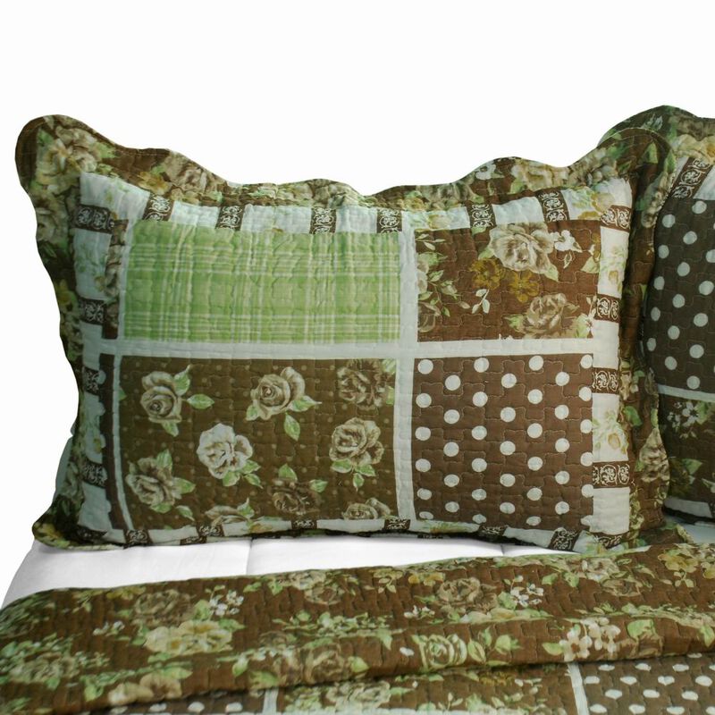 Queen Size Cotton 3-Piece Vermicelli Quilted Printed Quilt Set with Shams image number 2