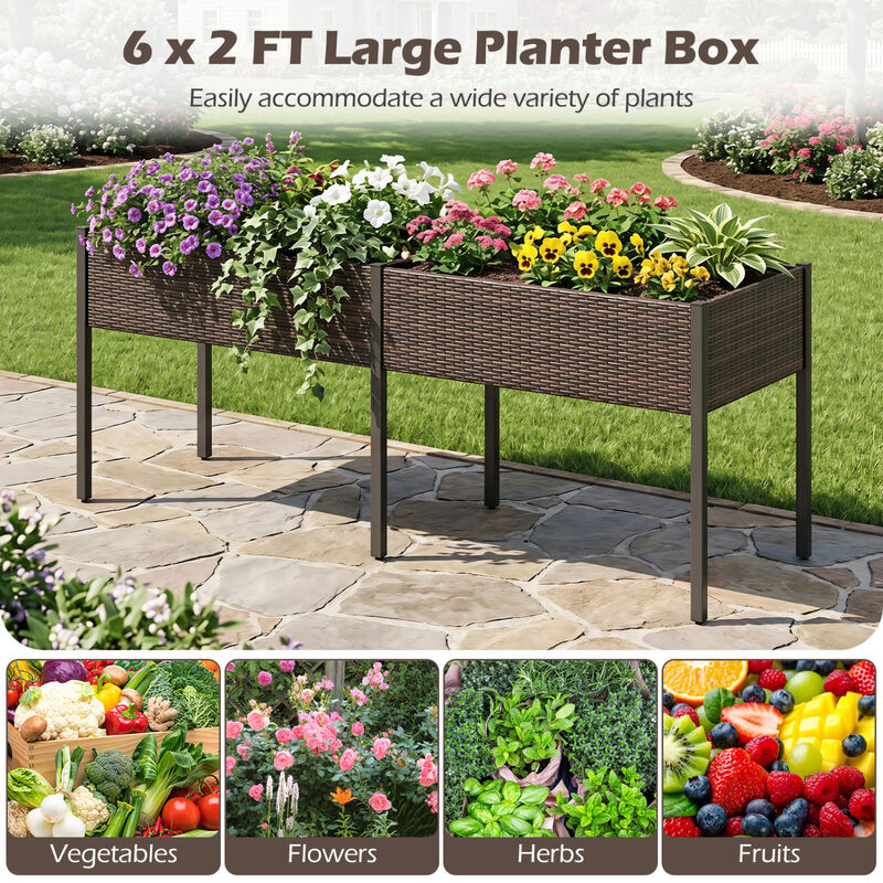 Raised Garden Bed with Legs and Removable Liner for Herbs and Vegetables image number 4
