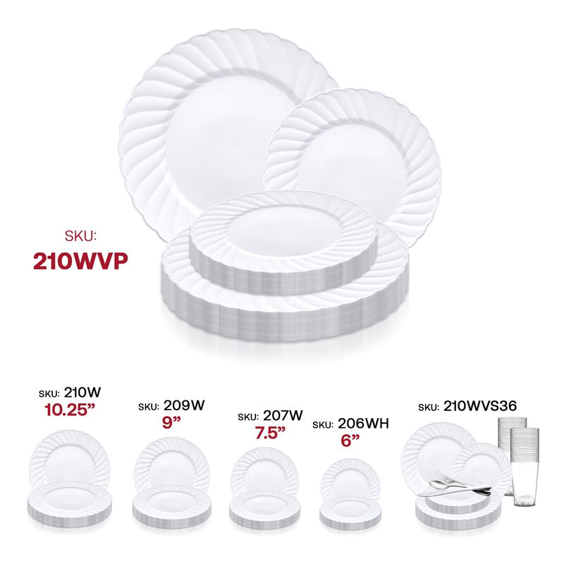 White Flair Plastic Dinnerware Value Set (72 Sets) image number 6