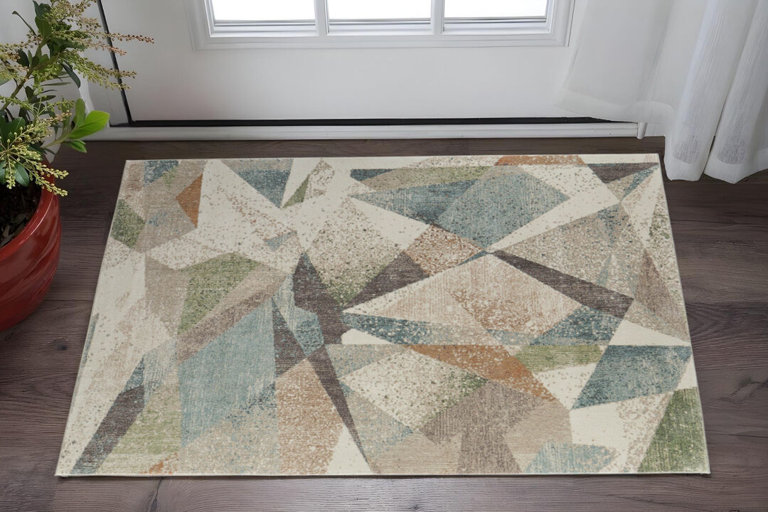 HomeRoots Checkered Area Rug