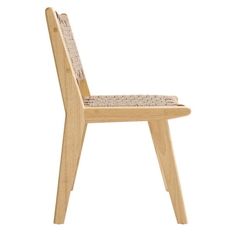 Saoirse Woven Rope Wood Dining Side Chair Set of 2 image number 4