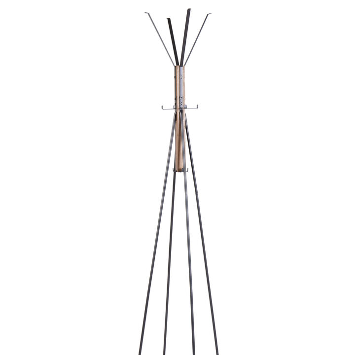 GOODSILO Freestanding Reclaimed Wood and Metal Coat Rack with 8 Hooks Sturdy Entryway Storage Organizer for Bedroom, Living Room, Hallway Home Use