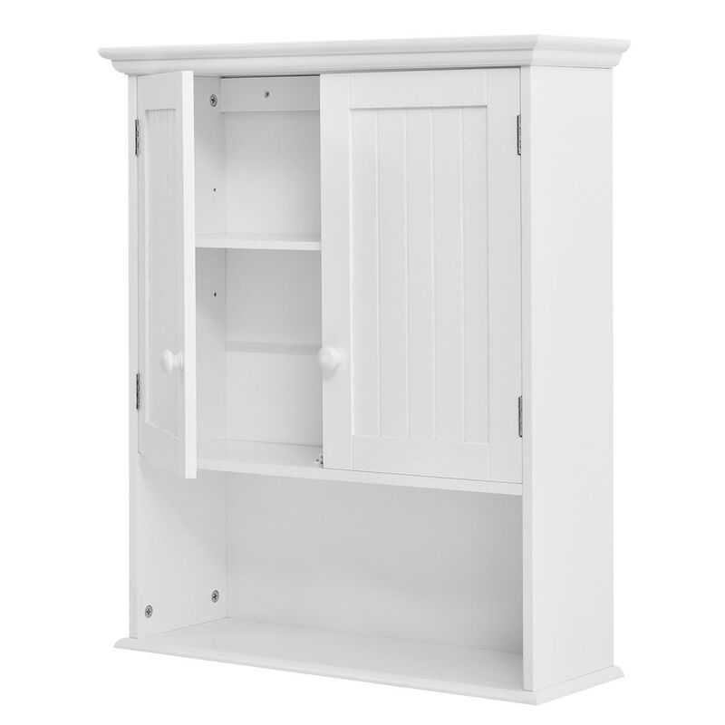 Hivvago White Wall Mount Bathroom Cabinet with Storage Shelf