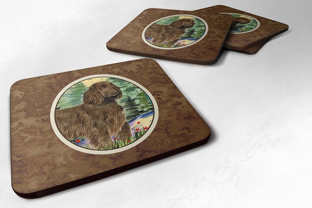 Caroline's Treasures SS8131FC Field Spaniel Foam Coasters (Set of 4), 3.5 H x 3.5 W, Multicolor