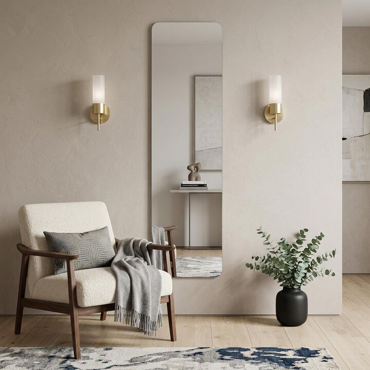 HomeRoots 59" Silver Frameless Full Length Hanging Mirror