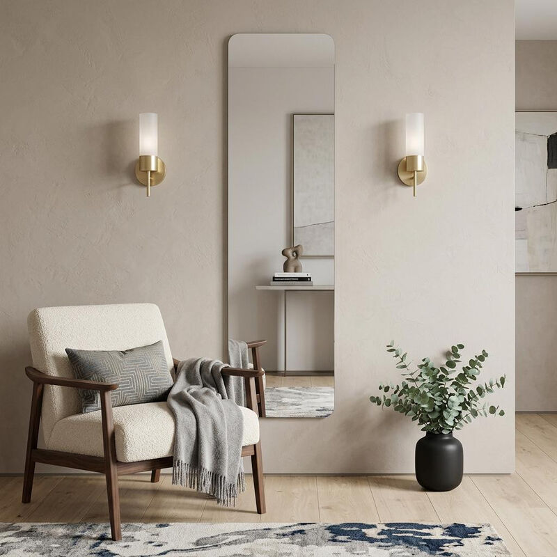 HomeRoots 59" Silver Frameless Full Length Hanging Mirror image number 1