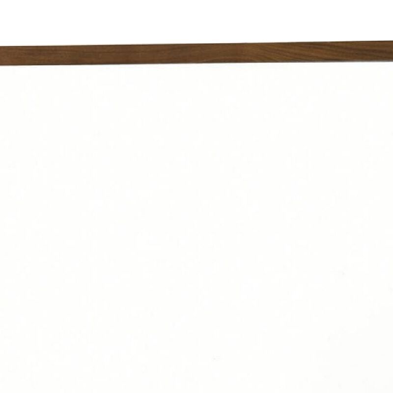 Noe 40 Inch Modern Wall Mirror, Sleek Wood Frame, Walnut Veneer - Benzara