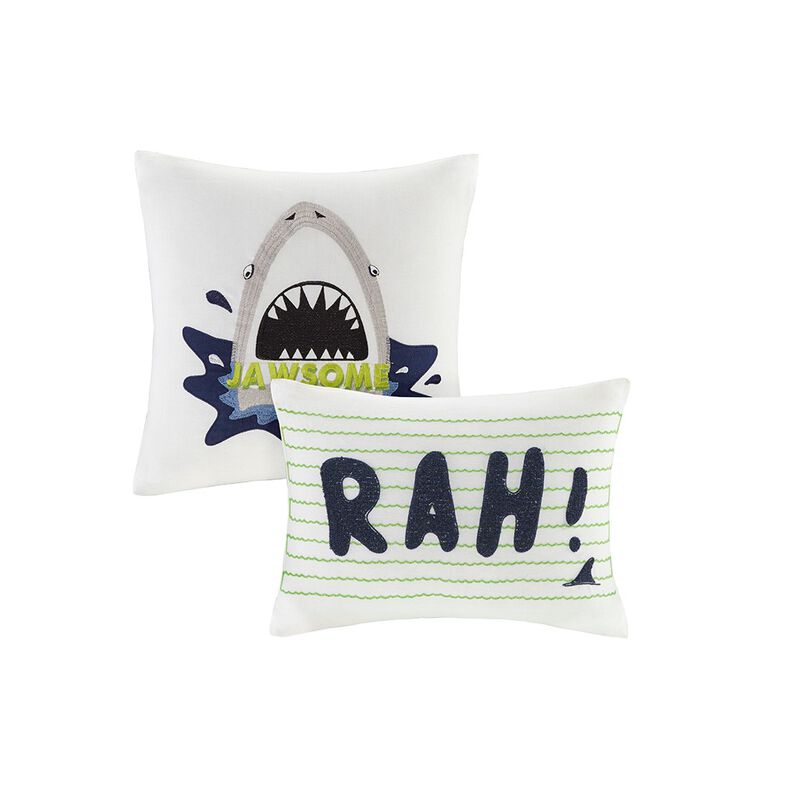 Gracie Mills Elsinore Shark Stripe Printed Cotton Duvet Cover Set