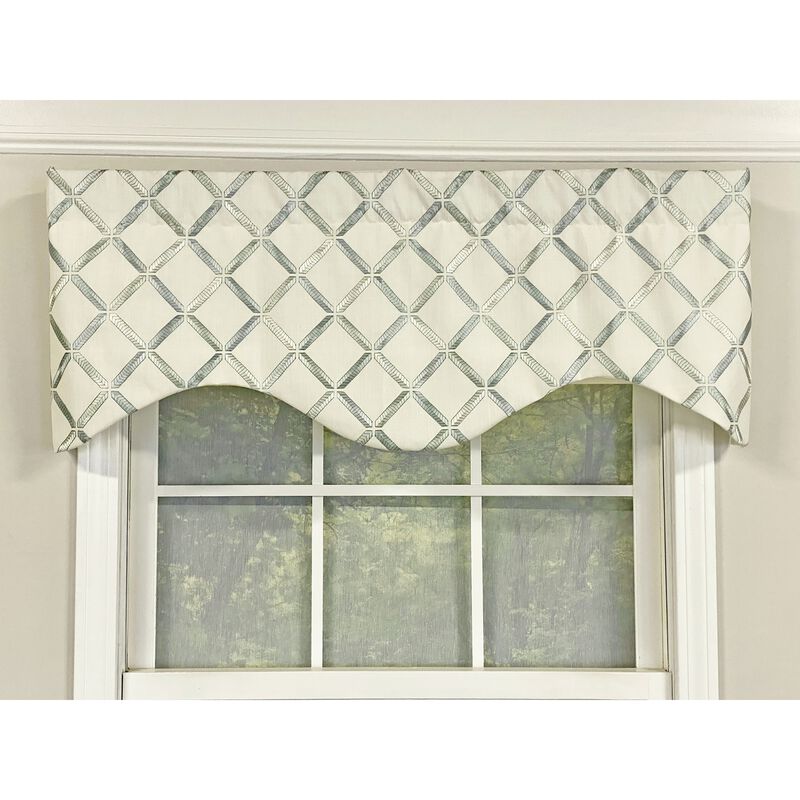 Granville Cornice 3" Rod Pocket Window Valance 50" x 17" Mermaid Green by RLF Home