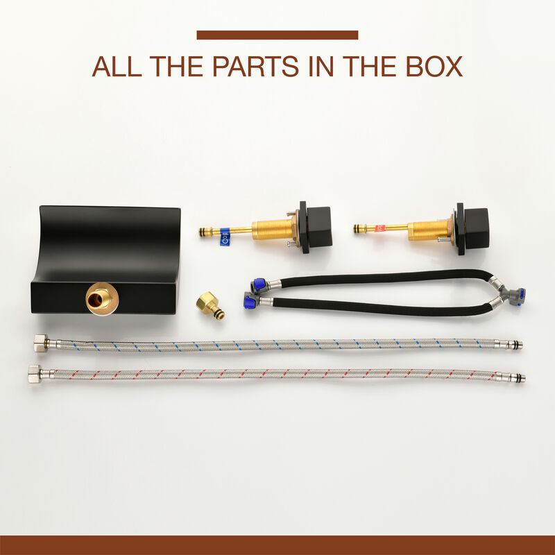 Mondawe Double Handle 8-Inch Brass Center Widespread Bathroom Faucet