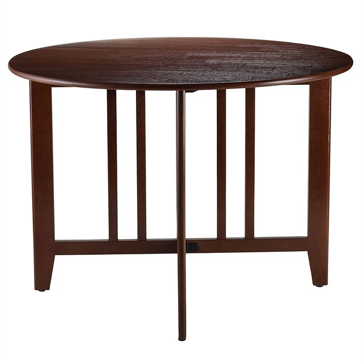 QuikFurn Mission Style Round 42-inch Double Drop Leaf Dining Table