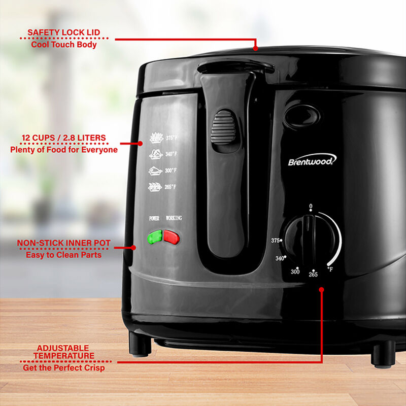 Brentwood 2.5 Lt. Deep Fryer 1500 Watts
