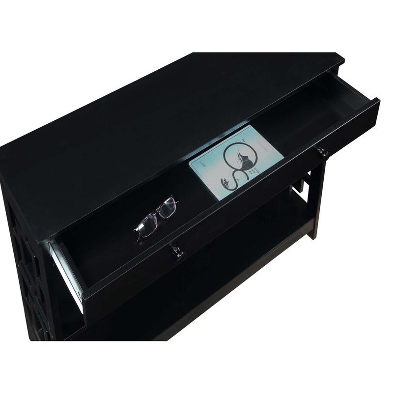 Convenience Concepts Town Square 1 Drawer Console Table, Black